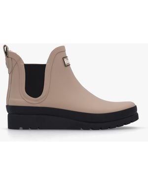 Barbour Clifton Light Trench & Low Wedge Wellington Boots - Brown