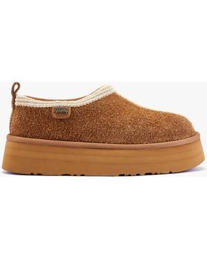 Australia Luxe Outback Trim Platform Slippers - Brown