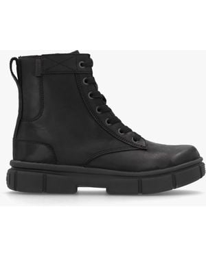 Sorel Women's Explorer Strttm Black Black Leather Lace Up Boots