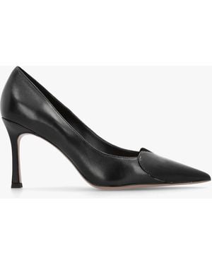 Daniel Elove Black Leather Heart Toe Cap Court Shoes