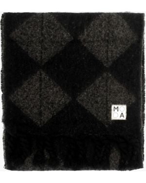 Moda In Pelle Milana Argyle Print Scarf - Black