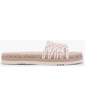 Daniel Kule Cream Knotted Woven Mules - Multicolour