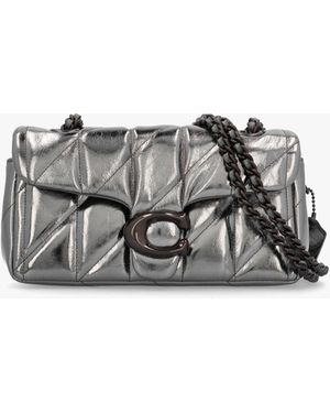 COACH Tabby 20 Quilted Anthracite Metallic Leather Shoulder Bag - Grey