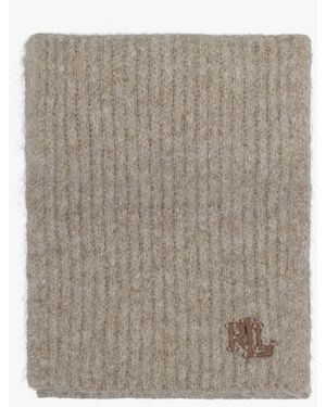 Ralph Lauren Fisherman Rib Taupe Scarf - Grey
