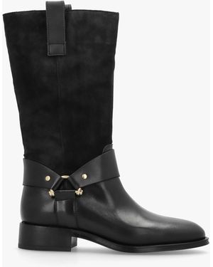 Alpe Affix & Suede Calf Boots - Black