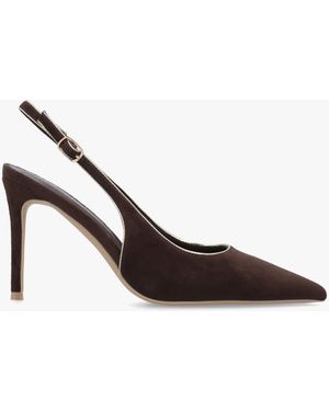 Daniel Rejoice Piped Trim Sling Back Heeled Court Shoes - Brown