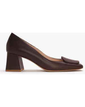 Daniel Nessie Block Heel Court Shoes - Brown