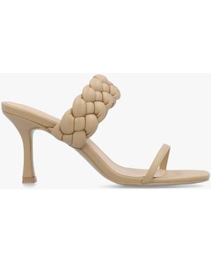 Daniel Rose Plaited Two Bar Heeled Sandals - White