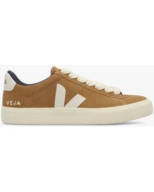 Veja Campo Suede Camel Pierre Trainers - White