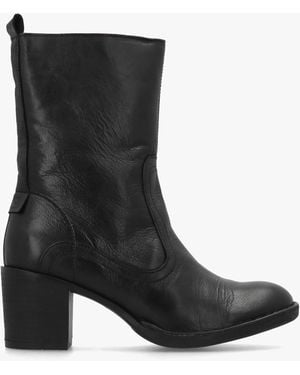 Fly London Bore Heeled Calf Boots - Black