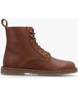 Birkenstock Bryson Natural Leather Cognac Lace Up Ankle Boots - Brown