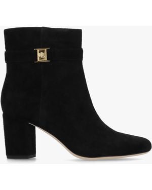 Ralph Lauren Kellie Block Heel Ankle Boots - Black
