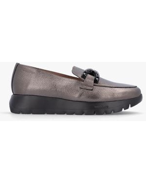 Wonders Rose Pewter Metallic Loafers - Grey