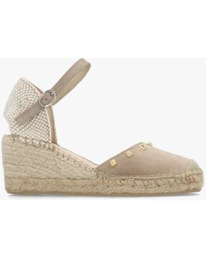Daniel Instud Studded Wedge Espadrilles - Natural