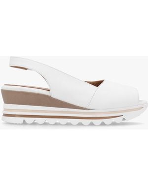 Daniel Canna Peep Toe Wedge Sandals - Natural