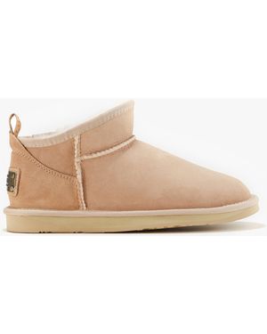 Australia Luxe Cosy Ultra Short Double Face Sheepskin Ankle Boots - Natural