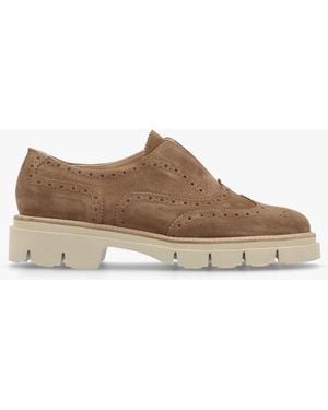 Luca Grossi Tan Suede Brogue Trouser Shoes - Brown
