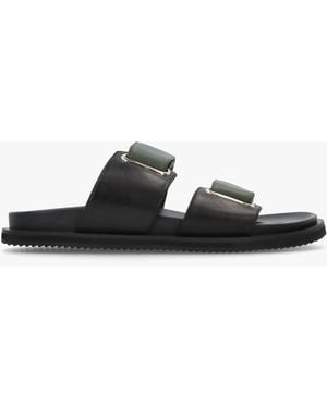Alias Mae Pacey & Khaki Leather Two Bar Mules - Black