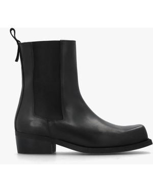 Daniel Square Toe Stacked Heel Chelsea Boots - Black