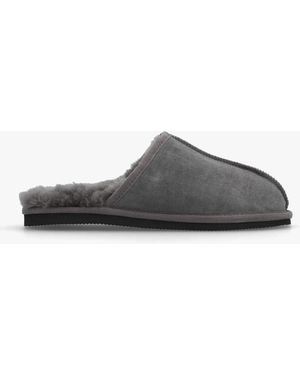 Daniel Shutoff Shearling Slippers - Grey