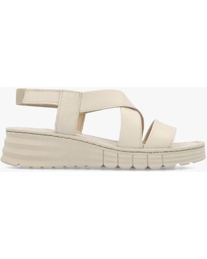 Daniel Luana Cross Strap Sporty Low Wedge Sandals - Natural
