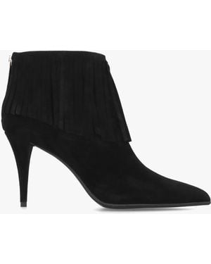 Daniel Stelle Fringed Heeled Ankle Boots - Black