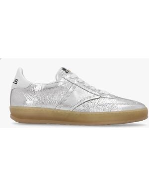 Mjus Genova Silver Metallic Leather Trainers - White