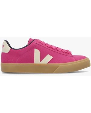 Veja Campo Suede Pierre Natural Trainers - Pink