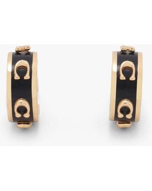COACH Enamel Pegged C & Hoop Earrings - White