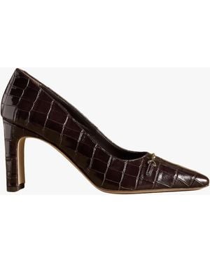 Russell & Bromley Marley Dark Snaffle Heeled Court Shoes - Brown