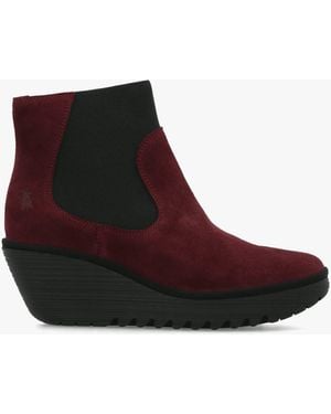 Fly London Yade Wedge Chelsea Boots - Brown