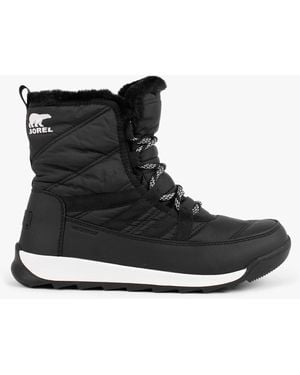 Sorel Whitney Ii Black Nylon Short Lace Ankle Boots