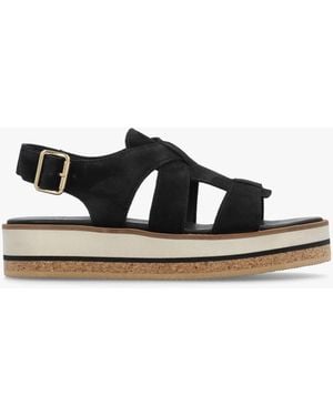 Alpe Amsty Slab Sole Fisherman Sandals - Black