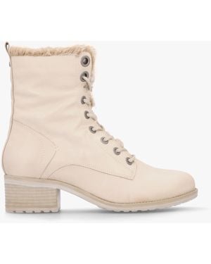 Moda In Pelle Alpinne Cream Leather Tall Ankle Boots - Natural