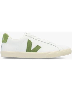 Veja Esplar Logo Extra Kiwi Leather Trainers - White
