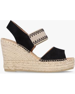 Daniel Istitch Black Suede Wedge Espadrilles