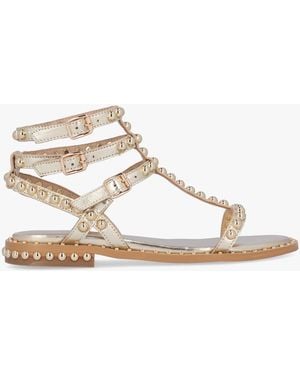 Daniel Eternal Gold Leather Studded Gladiator Sandals - Natural