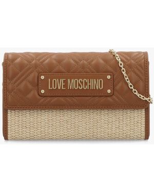 Love Moschino Straw Chic Cuoio Cross-Body Bag - Brown