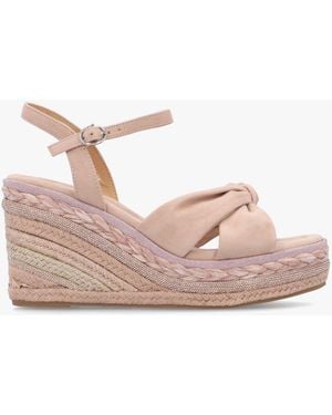 Moda In Pelle Meerah Embellished Wedge Espadrilles - Pink