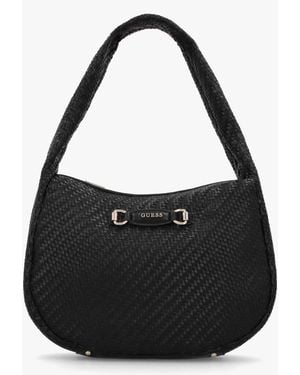 Guess Francy Woven Hobo Bag - Black