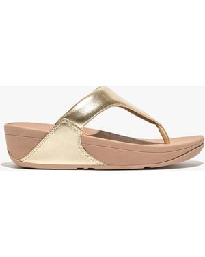 Fitflop Lulu Platino Leather Toe Post Sandals - Multicolour