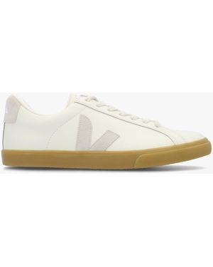 Veja Esplar Logo Pure Natural Leather Trainers - White