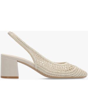Daniel Rosie Woven Sling Back Heeled Court Shoes - White