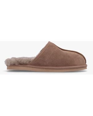 Daniel Men's Shutoff Taupe Shearling Slippers - Brown