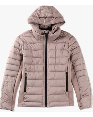 Daniel Footwear Quilted Taupe Padded Hooded Jacket - Multicolour