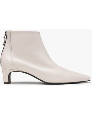 Daniel Sedda Cream Leather Low Heel Ankle Boots - White