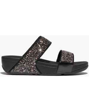 Fitflop Lulu Multi Tonal Glitter Multi Sliders - Black