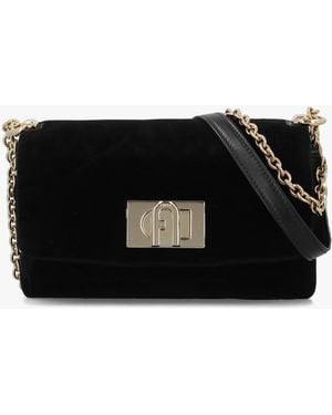 Furla Mini 1927 20 Velvet Cross-Body Bag - Black