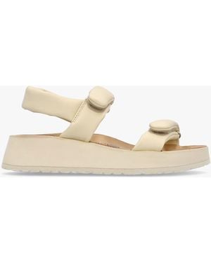 Papillio Theda Ecru Natural Leather Sandals