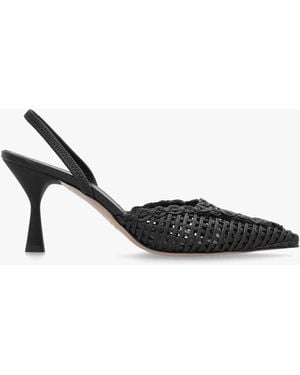 Daniel Tiffi Woven Sling Back Mid Heel Court Shoes - Black